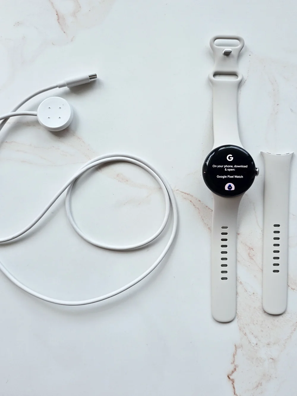 Google Pixel Watch 2 Silver With Porcelain Active Band